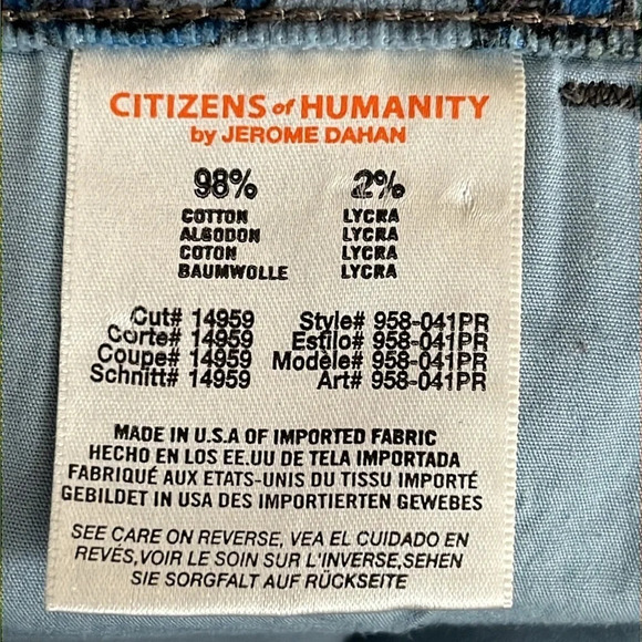 Citizens of Humanity Paisley Print Corduroy Cut Off Shorts - NWOT - Size 27 - Picture 7 of 8